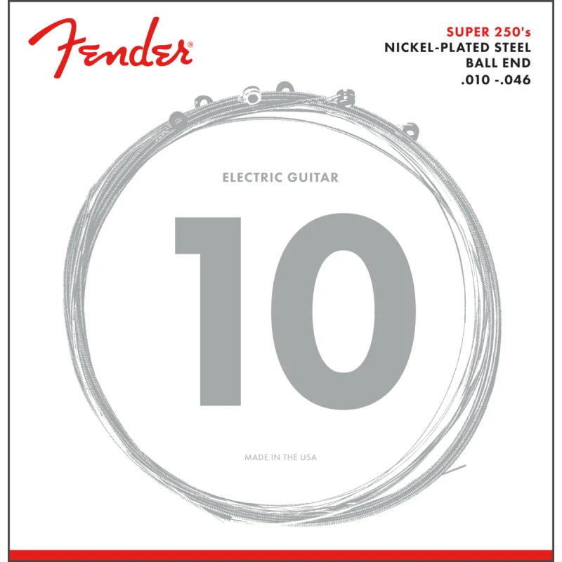 FENDER CORDES SUPER 250S NICKEL-PLATED STEEL GUITAR STRINGS Dernière Chance
