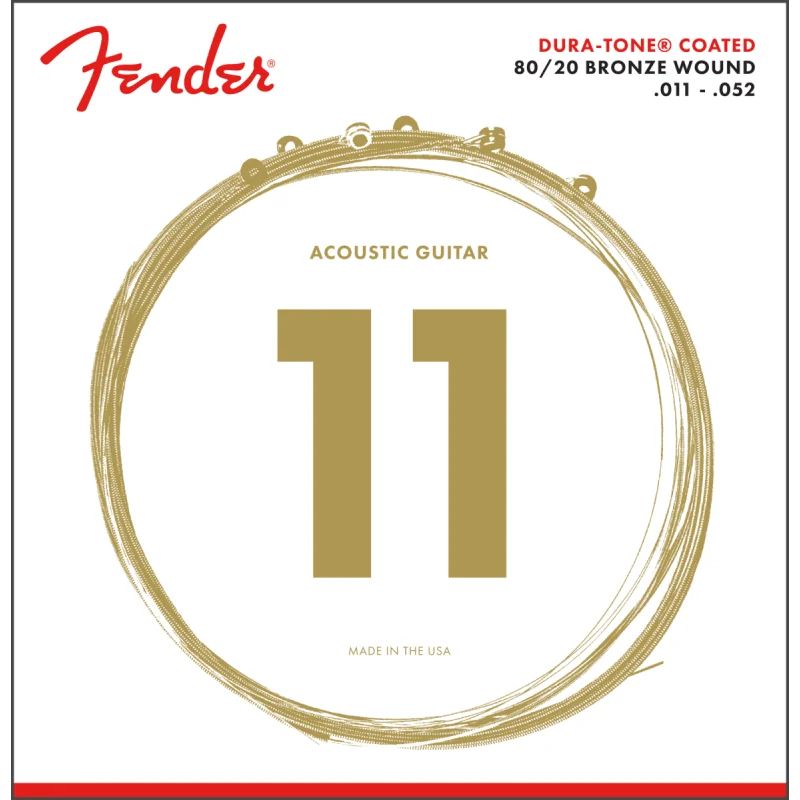 FENDER CORDES 80/20 DURA-TONE COATED ACOUSTIC GUITAR STRINGS Prix Cassé