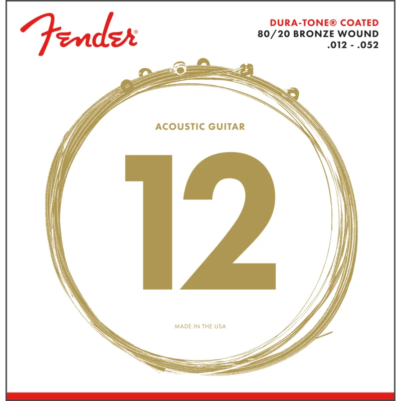 FENDER CORDES 80/20 DURA-TONE COATED ACOUSTIC GUITAR STRINGS Vente Flash
