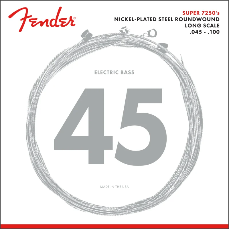 Top Vente FENDER CORDES SUPER 7250S NICKEL PLATED BASS STRINGS