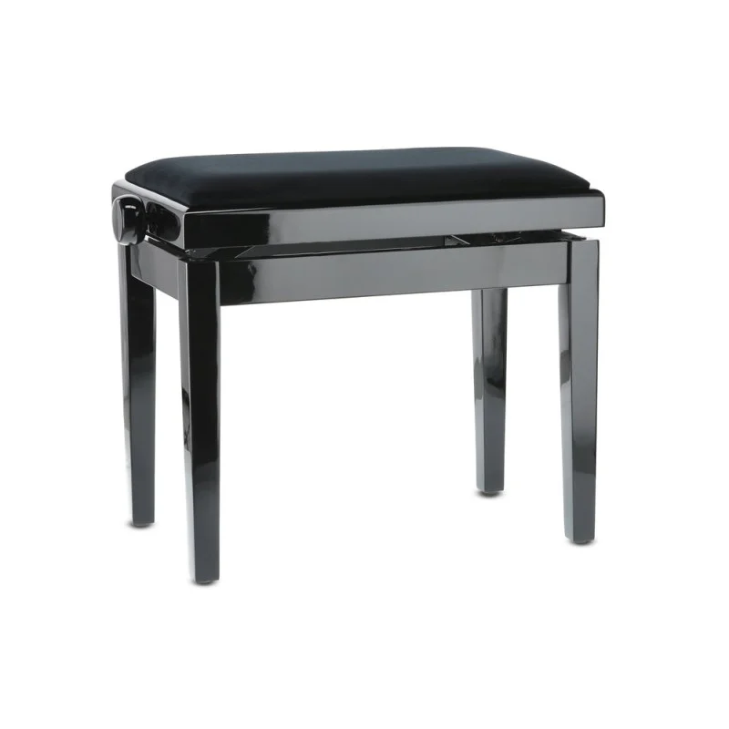 Quantité Limitée GEWA BANQUETTE PIANO DELUXE NOIR BRILLANT ASSISE NOIRE