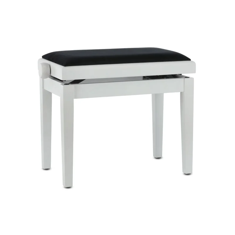 GEWA BANQUETTE PIANO DELUXE BLANC MAT ASSISE NOIRE Achetez Aujourd'hui