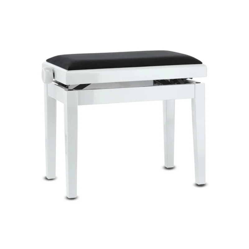 GEWA BANQUETTE PIANO DELUXE BLANC BRILLANT ASSISE NOIRE Offre Spéciale