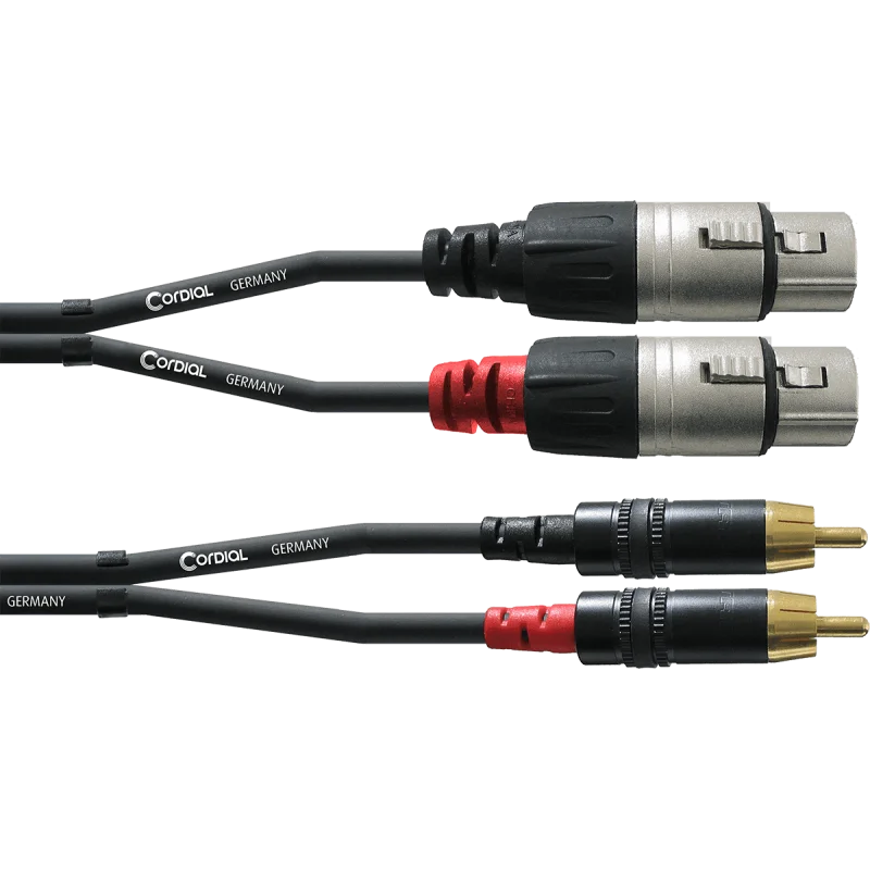 Dernier Modèle CORDIAL 2 RCA/XLR FEMELLES 3M