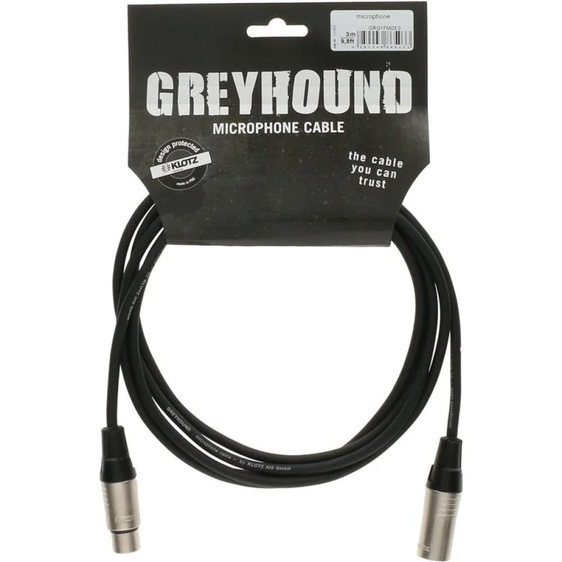 Livraison Express KLOTZ CABLE XLR FEMELLE JACK GREYHOUND GRG1FD10.0