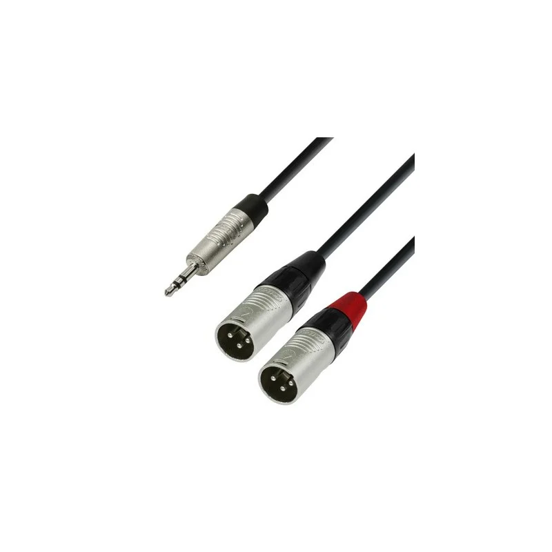 ADAM HALL CABLE DOUBLE XLR MALE TO MINIJACK TRS 1.8 M Commander Maintenant