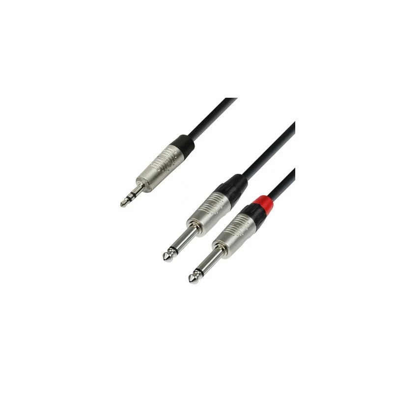 Prix Réduit ADAM HALL Y-CABLE REAN 2 X JACK TS TO MINIJACK TRS 3 M