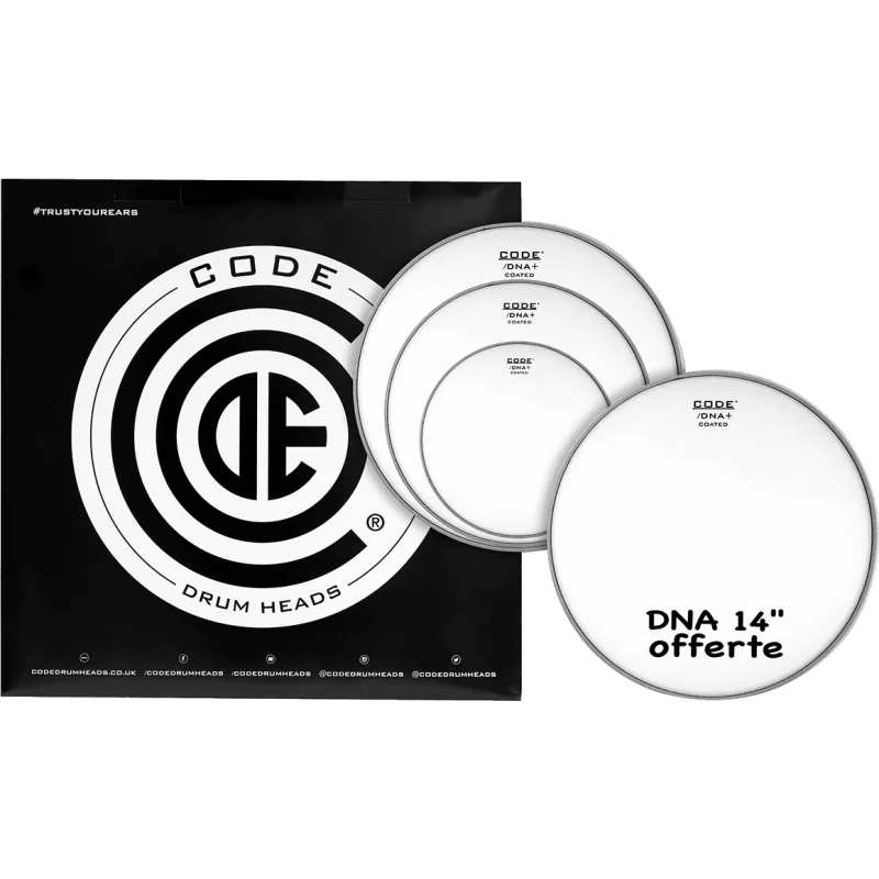 CODE DRUMS TOM PACK DNA COATED FUSION + CC 14 DNA COATED Authentique
