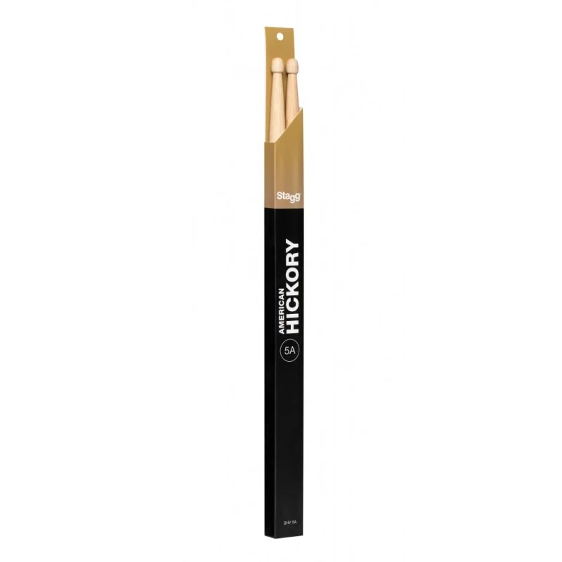 Promotion STAGG PAIRE DE BAGUETTES HICKORY, SERIE V/5A - POINTE EN BOIS