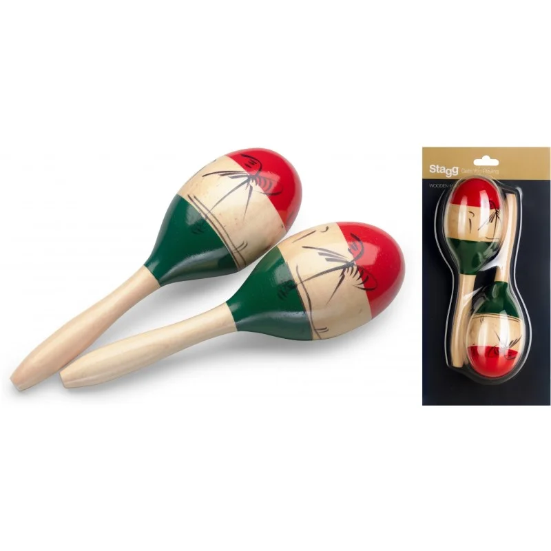 PAIRE DE MARACAS OVALES EN BOIS, FINITION MEXIQUE, 26 CM Affaire À Saisir