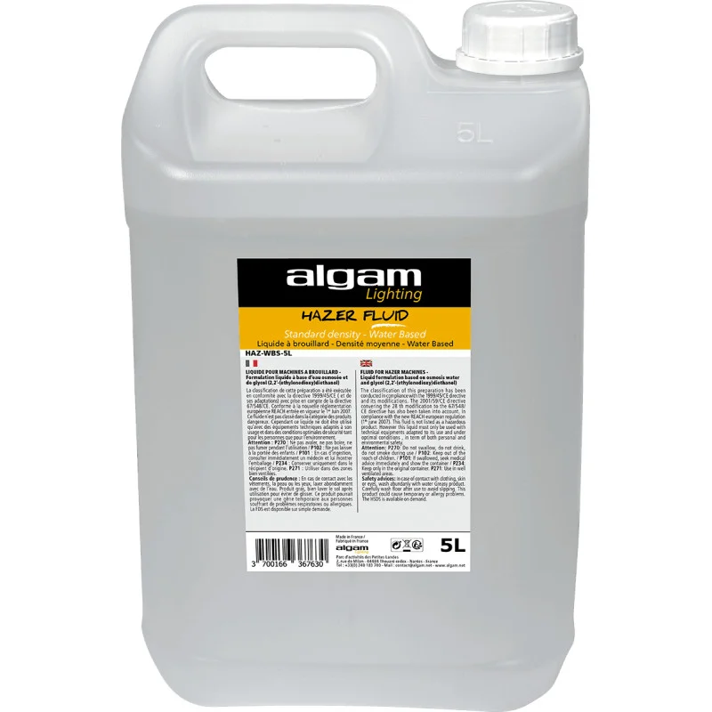 Expédition Rapide Algam Lighting - Hazer Fluid Standard 5L