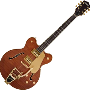 Gretsch Electromatic Flame Okoume Broadkaster Double-Cut with Bigsby Ltd - roundup orange stain Prix Bas