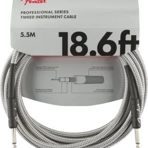 Fender Professional Series Instrument Cable 18.6 ft - White Tweed Prix Bas