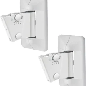 Top Vente K&m Pack 2 supports muraux enceintes + caches. Blanc