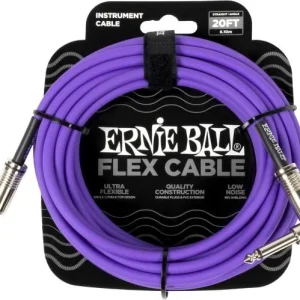 Ernie ball Câble instrument Flex jack/jack coudé 6m violet Commander Vite