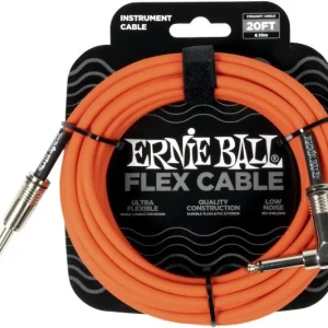 Ernie ball Câble instrument Flex jack/jack coudé 6m orange Super Prix