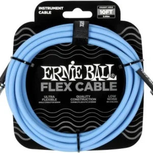 Ernie ball Câbles instrument Flex jack/jack coudé 3m bleu Seulement Aujourd'hui