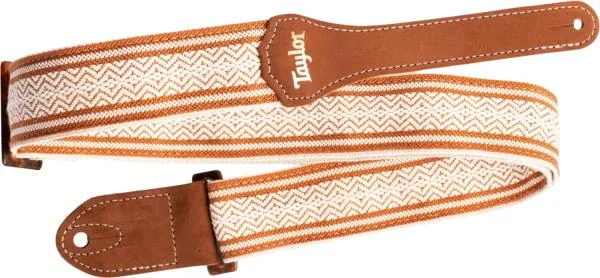 Acheter Direct Taylor 4014-20 Academy Jacquard Leather Guitar Strap 4003-20 - White/Brown