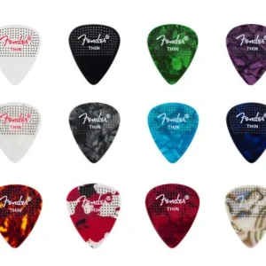 Fender Mediators 351 CELLULOÏDE À POINTS MINCE PACK DE 12 Commander Vite
