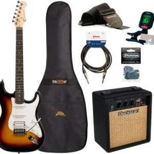 Eastone STR80T HSS +Blackstar Debut 10E +Accessories - 3 tone sunburst Must-Have