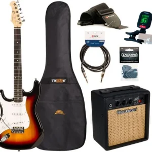 Eastone STR70 LH +Blackstar Debut 10E +Accessories - 3 tone sunburst Vente Flash