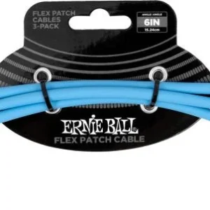 Meilleure Vente Ernie ball Câble de patch Flex 15cm - Pack de 3 Bleu