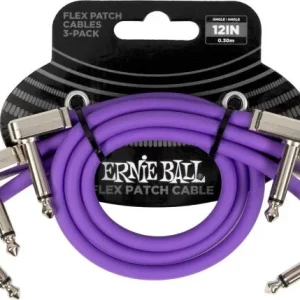 Meilleure Vente Ernie ball Câble de patch Flex 30cm - Pack de 3 Violet