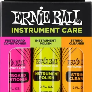 Nouvelle Collection Ernie ball Pack de 3 produits entretien guitare + microfibre