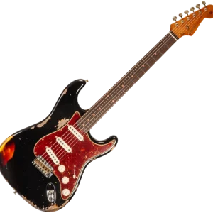 Fender Custom Shop 1961 Stratocaster CZ580527 - super heavy relic black o. 3-color sunburst Prix Choc