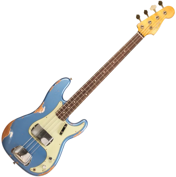 Fender Custom Shop 1964 Precision Bass R135935 - heavy relic lake placid blue Jusqu'à Épuisement Des Stocks