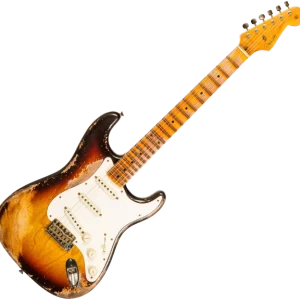 Fender Custom Shop Red Hot Stratocaster CZ580650 - super heavy relic chocolate 3-color sunburst Produit De Marque