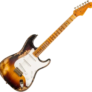 Fender Custom Shop 70th Anniversary 1954 Stratocaster Ltd XN4889 - super heavy relic 2-color sunburst Meilleur Prix