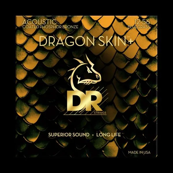 Pas Cher Dr DRAGON SKIN+ Core Technology Coated Wrap Posphore Bronze Bluegrass 12-56 - jeu de 6 cordes