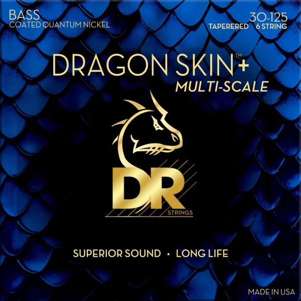 Livraison Express Dr DRAGON SKIN+ Core Technology Coated Wrap 30-125 Tapered Multi-Scale - jeu de 6 cordes