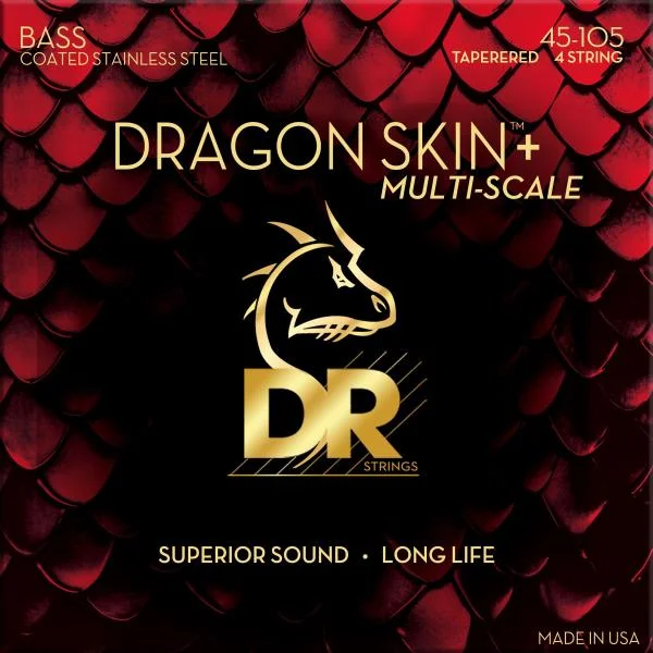 Seulement Aujourd'hui Dr DRAGON SKIN+ Core Technology Coated Wrap 45-105 Tapered Multi-Scale - jeu de 4 cordes