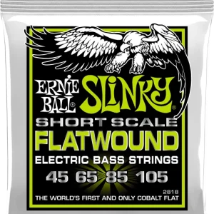 Offre Exclusive Ernie ball REGULAR SLINKY FLATWOUND SHORT SCALE 45-105 - jeu de 4 cordes
