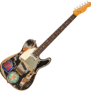 Promotion Saisonnière Fender Custom Shop Joe Strummer Telecaster Masterbuilt Paul Waller Ltd - super heavy relic black o. 3-color sunburst