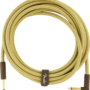 Fender Deluxe Instrument Cable, 15ft, Straight/Angle - Tweed Réduction