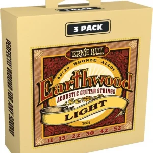Réduction Ernie ball Earthwood 80/20 Bronze Light 11-52 - Pack De 3 - jeu de 6 cordes