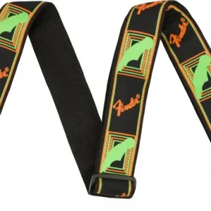 Offre Spéciale Fender Neon Monogrammed Guitar Strap - Green/Orange