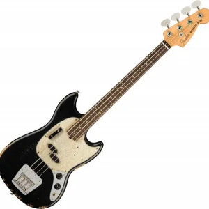 Fender Justin Meldal-Johnsen JMJ Road Worn Mustang Bass (MEX, RW) - black Acheter En Ligne