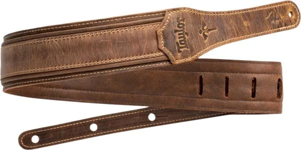 Taylor 2.5-inc. Wings Distressed Leather Guitar Strap 4109-25 - Dark Brown Meilleur Prix