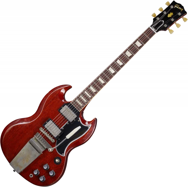 Seulement Aujourd'hui Gibson Custom Shop Murphy Lab 1964 SG Standard Maestro Reissue - heavy aged faded cherry