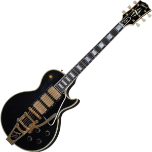 Gibson Custom Shop Murphy Lab 1957 Les Paul Custom 3-Pickup Bigsby Reissue - light aged ebony Satisfait Ou Remboursé