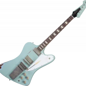 Commander Maintenant Gibson Custom Shop Murphy Lab 1963 Firebird V With Maestro Vibrola - heavy aged antique frost blue
