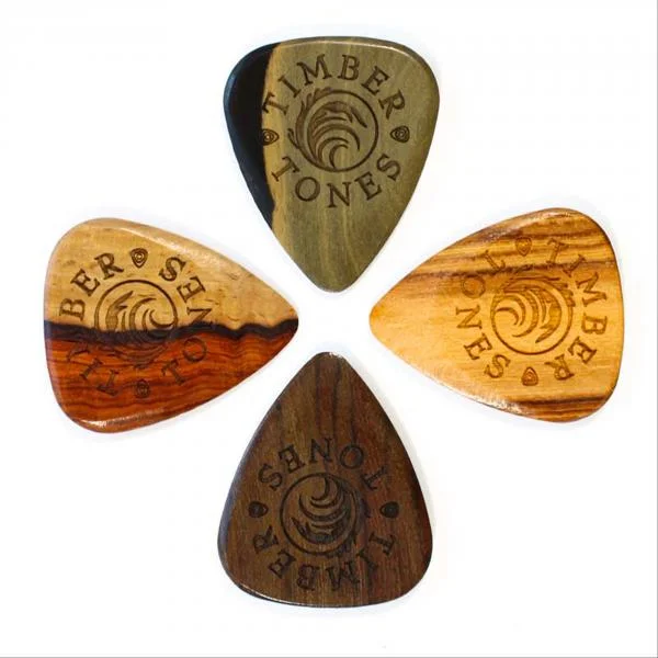 Certifié Timber tones Mediators En Bois - Grip PACK DE 4