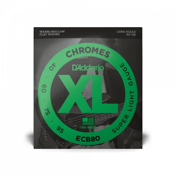D‘addario ECB80 Bass (4) Chromes Super Light / Long Scale 40-95 - jeu de 4 cordes Prix Bas