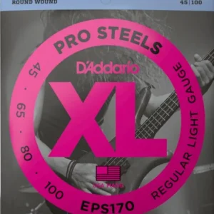 D‘addario EPS170 Electric Bass 4-String Set ProSteels Round Wound Long Scale 45-100 - jeu de 4 cordes Soldes