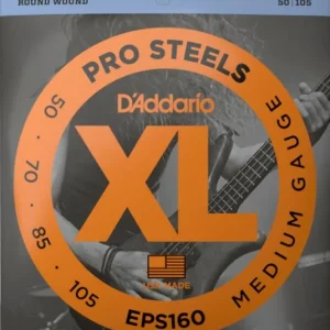 D‘addario EPS160 Electric Bass 4-String Set ProSteels Round Wound Long Scale 50-105 - jeu de 4 cordes Offre Exclusive