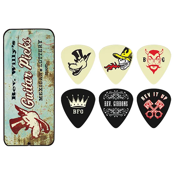 Prix Réduit Jim dunlop RWT01L Reverend Willy Collector Metal Box PACK DE 6 - 0.60MM
